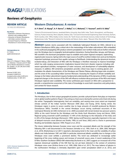 (PDF) Western Disturbances: A Review