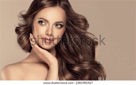 Beauty Brunette Girl Long Shiny Wavy Stock Photo 2381985567 Shutterstock