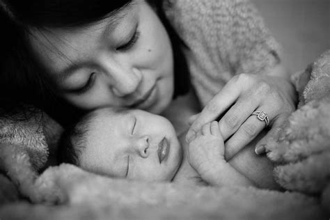 Mother And Baby Portrait In Monochrome Helen Bartlett