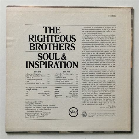 The Righteous Brothers Soul Inspiration LP Vinyl Record Etsy