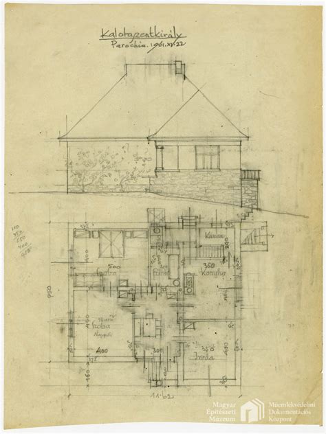 Alaprajz és homlokzat Kós Károly Virtuális Archívum