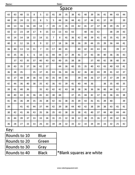 Mystery Color By Number Sheet