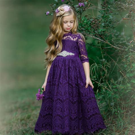 Lace Flower Girl Dress Burgundy Lace Flower Girl Dress Etsy