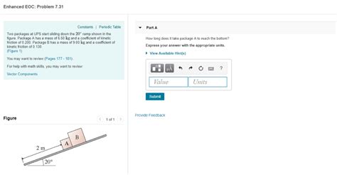 Solved Two Packages At UPS Start Sliding Down The 20 Ramp Chegg