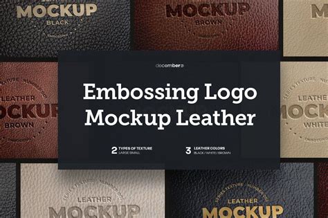 6 Embossing Logo Mockup Leather Logo Mockup Logo Presentation Logo