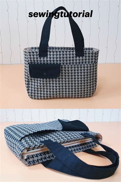 Diy Simple Zippered Tote Bag Multi Pocket Tote Bag Sewing Tutorial