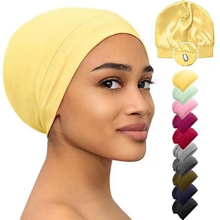 Amazon YANIBEST Silk Satin Bonnet Hair Cover Sleep Cap Hot Pink