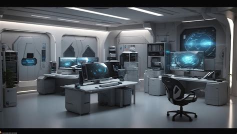 Premium AI Image Cyberpunk Oasis The Futuristic Laboratory Room