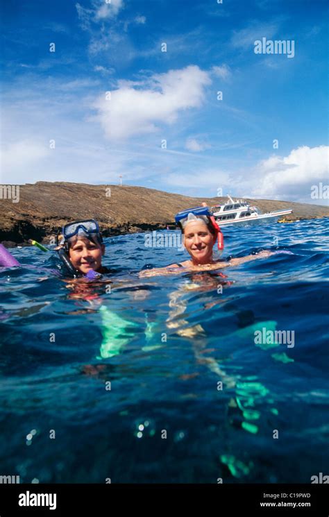 Snorkeling, Molokini, Maui, Hawaii Stock Photo - Alamy