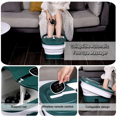 New Design Motorized Heat Bubbles Collapsible Foot Spa Bath Massager With 24 Auto Massage Balls