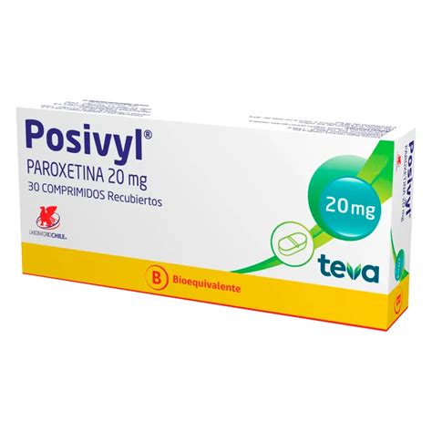 Posivyl Paroxetina 20 Mg Cont 30 Comprimidos Recubiertos Punto Farma