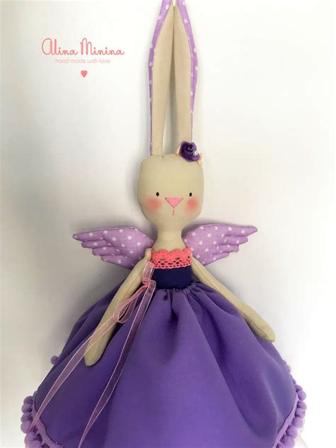 Фиолетовый кролик, интерьерная текстильная кукла | Textile doll ...