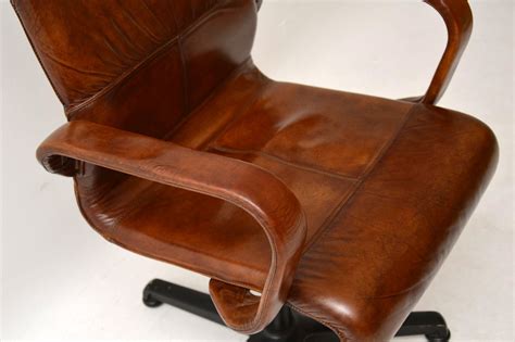 1970s Vintage Leather Swivel Desk Chair Retrospective Interiors