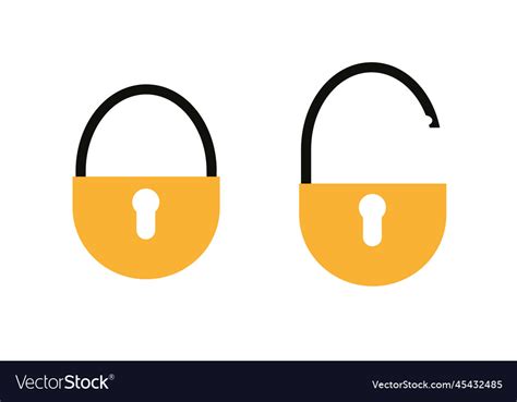 Lock Open And Closed Icons Padlock Symbol Vector Image