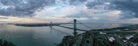 View of the Verrazano Narrows Bridge from Staten Island onto Brooklyn