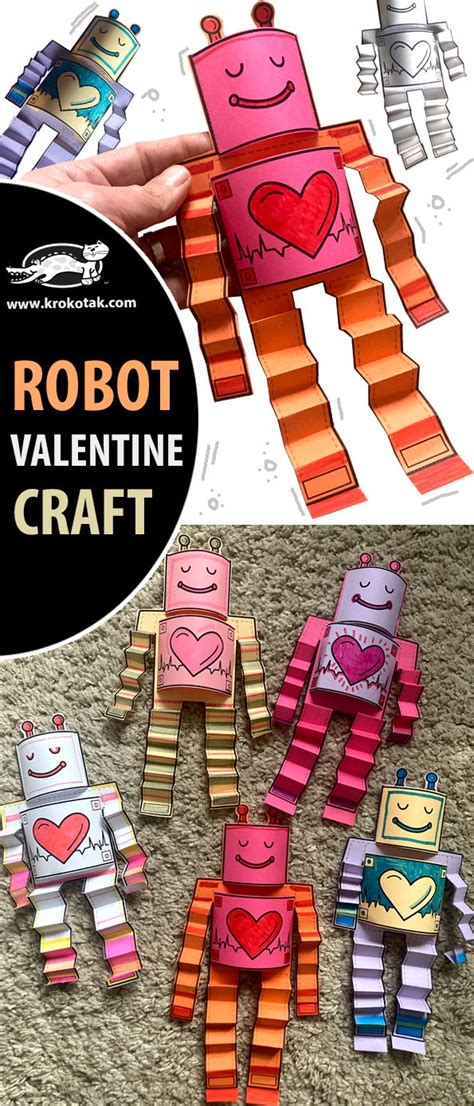 ROBOT VALENTINE Craft Valentine Art Projects Valentine Crafts