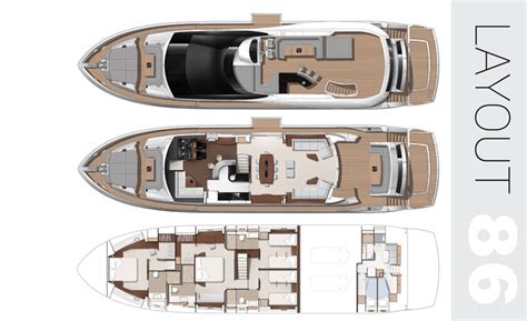 Layout Luxury Yacht Sunseeker 86