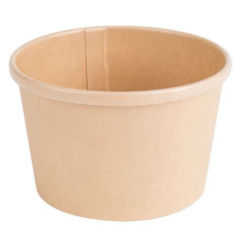 EcoChoice 8 Oz Kraft Compostable Paper Soup Hot Food Cup With Vented Lid 250 Case
