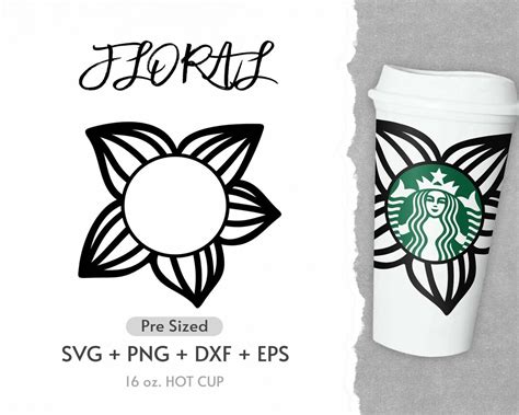 16oz Flower Hot Cup Svg Full Wrap Hot Cup Svg Wildflower Etsy