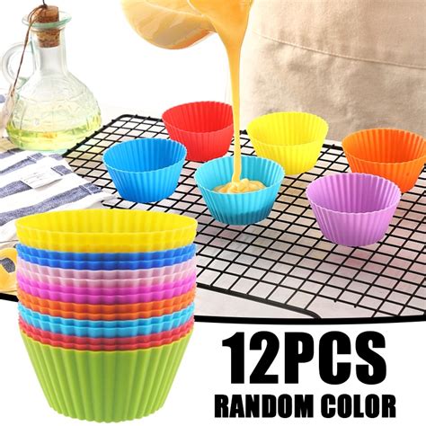 Kit 12 Formas Silicone Mini Cupcake Bolo Muffin Assadeira Shopee Brasil