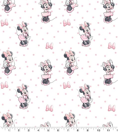 Disney Minnie Mouse Bows And Polka Dots Fabric