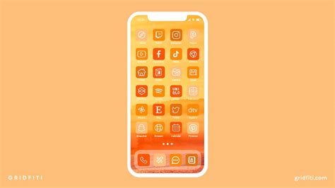 16 Orange App Icon Packs for iOS 17 (iPhone & iPad) | Gridfiti