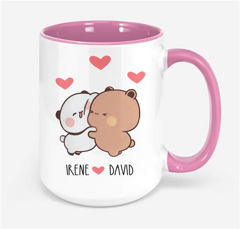 Personalized Valentines Mug Kawaii Cute Panda Bear Bubu Dudu - Etsy