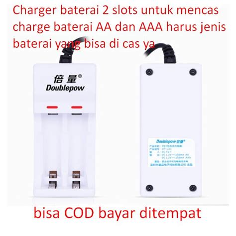 Jual Charger Baterai 2 Slots Untuk Mencas Charge Baterai AA Dan AAA