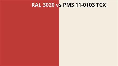 Ral 3020 Vs Pms 11 0103 Tcx Ral Colour Chart Uk