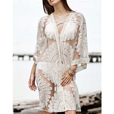 Pareo Beach Cover Up Bordado Floral Bikini Cover Up Traje De Ba O