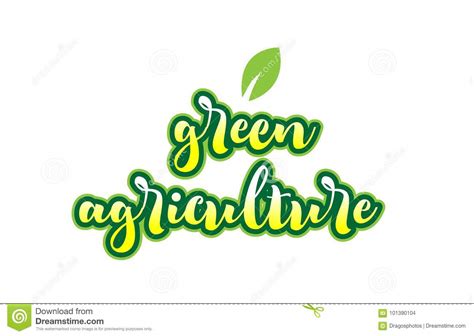 Green Agriculture Word Font Text Typographic Logo Design With Gr Stock ...