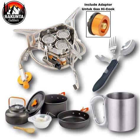 Jual Paket Alat Masak Camping Pendaki Gunung Kompor Ultralight Selang