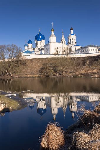 Whitestone Monastery With Skyblue Domes Reflected In The Edge Of The