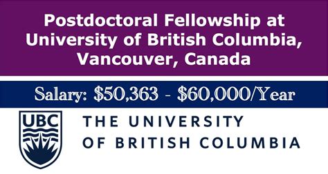 25 Postdoctoral Fellowships At University Of British Columbia