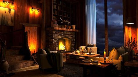 Cozy Log Cabin Ambience With Rain Sounds And Fireplace For Sleep YouTube