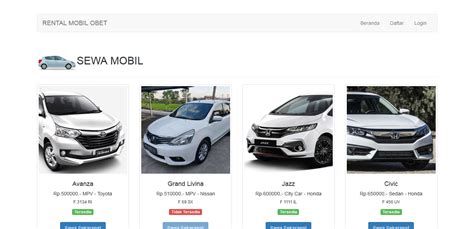 Source Code Php Aplikasi Rental Mobil Berbasis Web