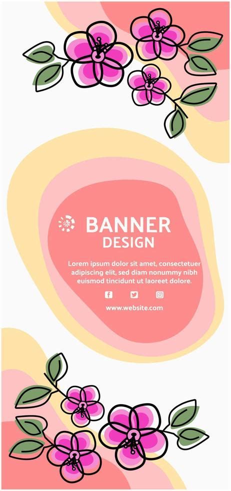 Banner Flower Template Background Vertical 12751828 Vector Art At Vecteezy