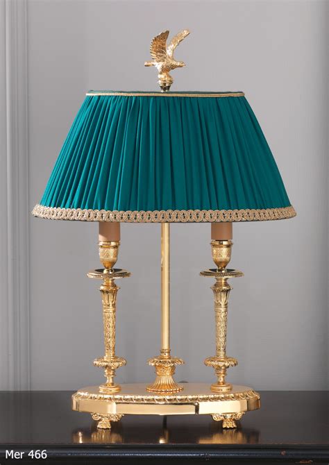 Lampada Da Tavolo In Bronzo Dorato Con Paralume MER 466 L Originale