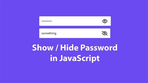 Show Hide Password Using Html Css And Javascript Toggle Password Youtube