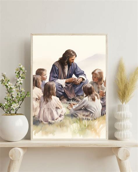 Jesus With His Children, Be Still, Jesus Teaching Painting, Jesus Art ...