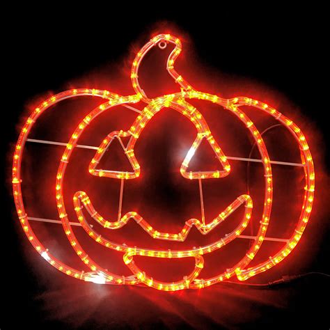 Halloween Pumpkin Smiling Motif 80 X 67cm Led Rope Light Silhouette