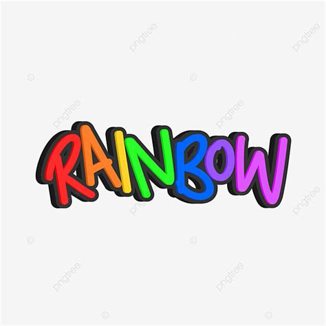 Rainbow Words Clipart Hd PNG, Rainbow Word Art, Lettering, Graffiti ...