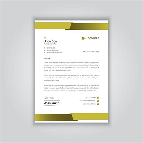 Premium Vector Corporate Letterhead Template