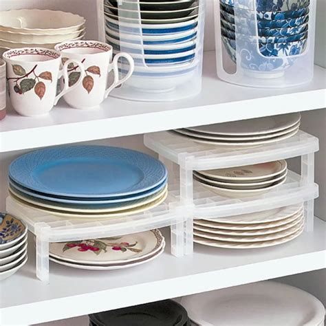 Storage Rack Plastic Bowl Plate Dishes Kitchen Organizer White ...