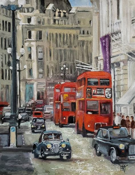 Old London Street Painting by Yary Dluhos | Saatchi Art