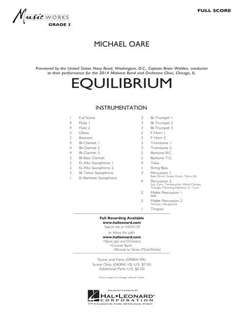 Equilibrium By Michael Oare Sheet Music For Concert Band At Sheet Music