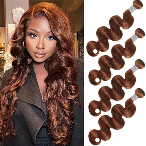 Amazon Alher Reddish Brown Bundles Body Wave Bundles Human Hair