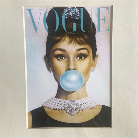 Art Audrey Hepburn Vogue Magazine Bubble Gum Print Poshmark