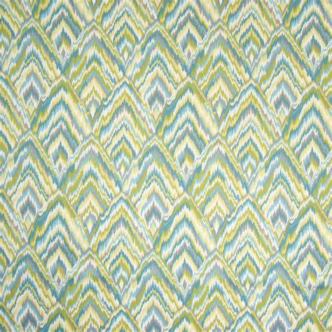 Citrus Blue And Teal Chevron Cotton Upholstery Fabric