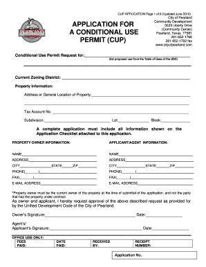 Fillable Online Application For A Conditional Use Permit Cup Fax